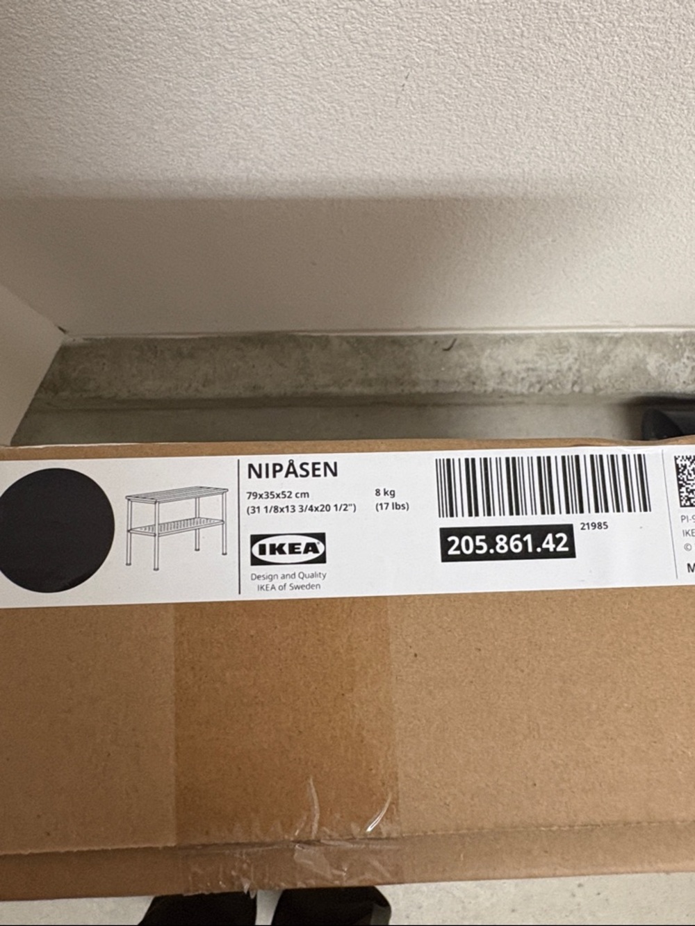 IKEA NIPÅSEN Black Bench with Shoe Storage - Picture 5 of 5